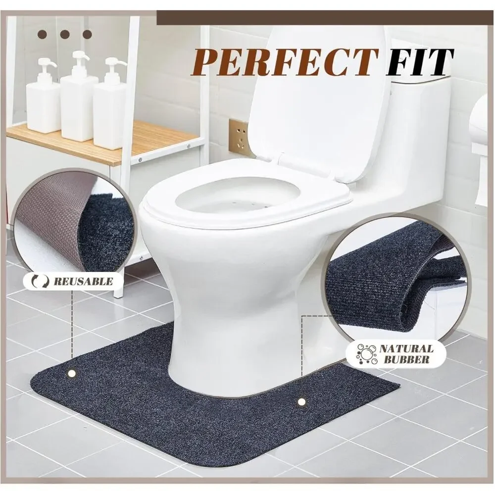 6 Pack Toilet Mat Round Commode Potty Training Urinal Mats for Bathroom- Gray
